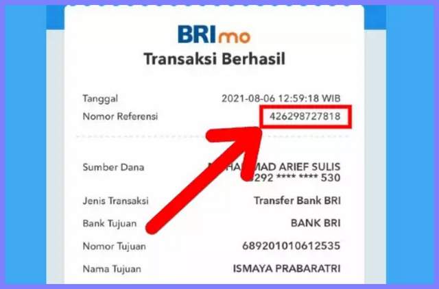 Contoh Nomor Referensi BRI
